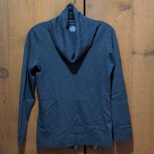 LL Bean Gray Supima Cotton Cowl Neck Long Sleeve